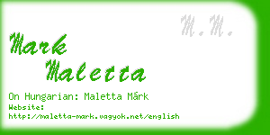 mark maletta business card